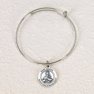 4-pack - Healing Saints -Breast Cancer- St. Agatha Bangle Bracelet