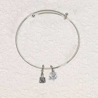 4-pack - Lady of Fatima & Rose Charm Bangle Bracelet
