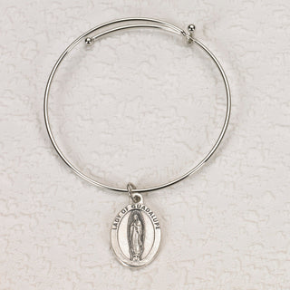 4-pack - Oval Lady of Guadalupe Bangle Bracelet