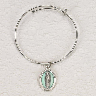 4-pack - Oval Enameled Lady of Guadalupe Bangle Bracelet