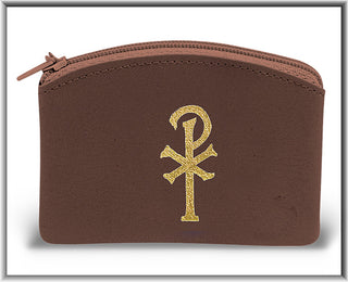 Brown Rosary Case with Zipper 6-Pack