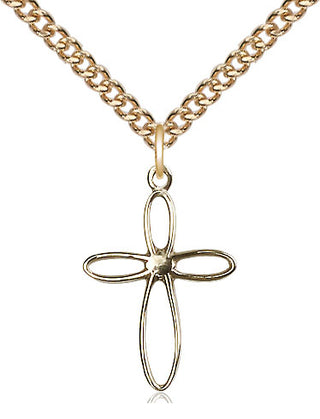 14kt Gold Filled Loop Cross Medal Religious Jewelry