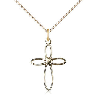 14kt Gold Loop Cross Medal