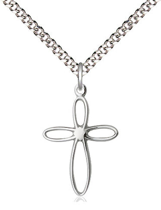 Pewter Loop Cross Medal Religious Jewelry