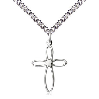 Sterling Silver Loop Cross Medal Religious Jewelry