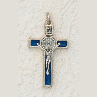 2 Inch St Benedict Cross Blue Enamel