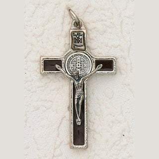 2-1/2 inch St Benedict Cross - Brown Enamel