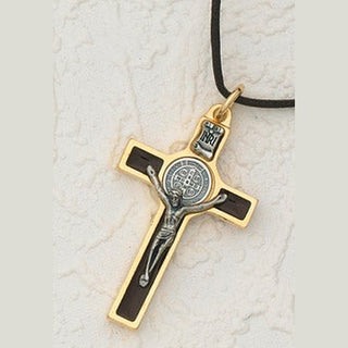 2 Inch St Benedict Cross, Brown Enamel