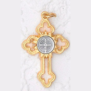 12-Pack - 1 Inch St Benedict Cross- Gold