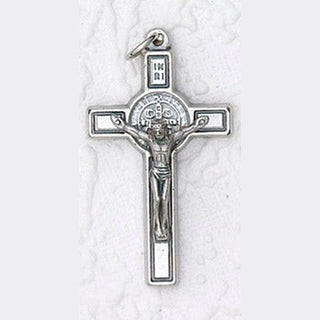 12-Pack - 1 Inch St Benedict Cross- Silver/Black