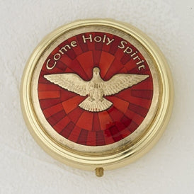 Red Enamel with Gold Plated Holy Spirit Pyx
