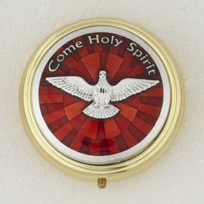 Red Enamel with Gold Plated and Silver Holy Spirit Pyx