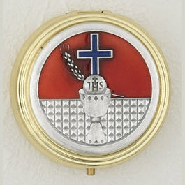 Red Enameled Chalice with Cross Pyx