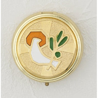 Gold Enameled with White Holy Spirit Pyx