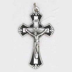 12-Pack - 1-3/4 inch Crucifix with Brown Enamel