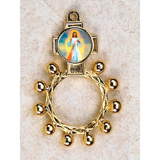 Bulk Divine Mercy Gold Tone Finger Rosary