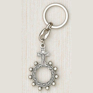 Silver Finger Rosary Keyring