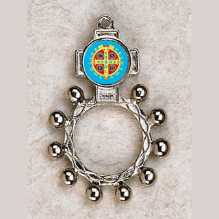 Bulk St. Benedict - Finger Rosary. Silver Tone
