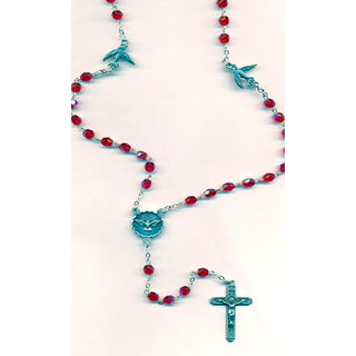 Red Holy Spirit Rosary with Holy Spirit 'Our Father' beads