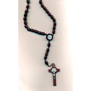 Brown Large St Benedict Premium Cord Rosary