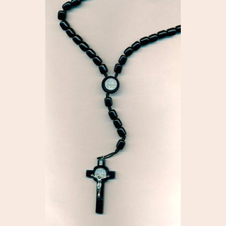 12mm Black Wood St Benedict Premium Rosary