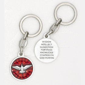 6-Pack - Holy Spirit Red Enameled Key Ring