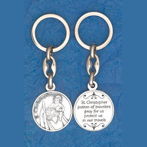 6-Pack - St Christopher Prayer Coin Keyring
