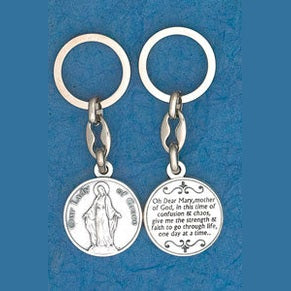 6-Pack - Miraculous Medal Prayer Coin Keyring