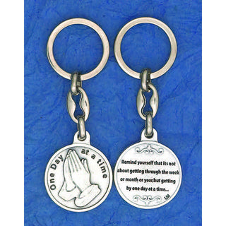 6-pack - One Day at a Time Token Keychain . Made in Italy.