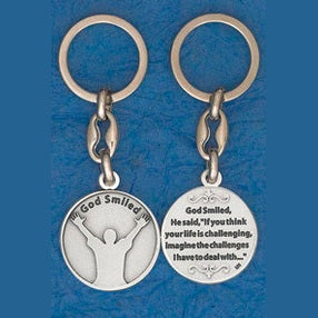 6-Pack - God Smiled Token Keyring