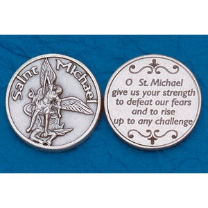 25-Pack - Religious Coin Token - St Michael the Archangel with Prayer