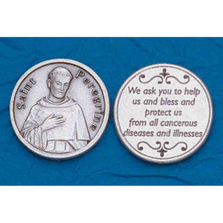 Religious Coin Token St Peregrine with Prayer