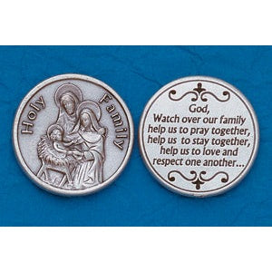 25-Pack - Religious Coin Token - Holy Family with Prayer