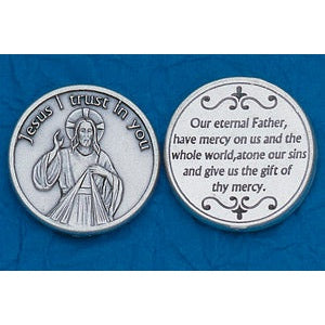 25-Pack - Religious Coin Token - Divine Mercy Coin with Prayer