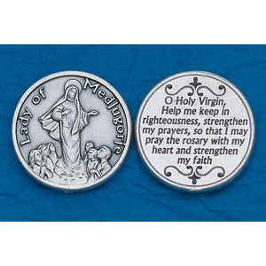 25-Pack - Religious Coin Token - Lady of Medjugorje with Prayer