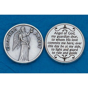 25-Pack - Religious Coin Token - Guardian Angel with Prayer