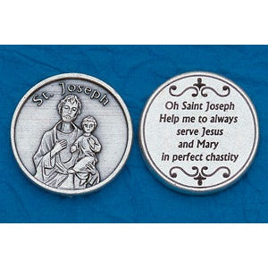 25-Pack - Religious Coin Token - St Joseph with Prayer
