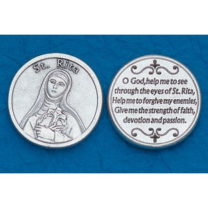 25-Pack - Religious Coin Token - St Rita with Prayer