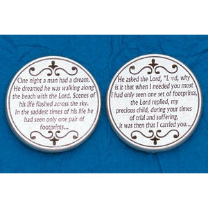25-Pack - Religious Coin Token - Footprints in the Sand