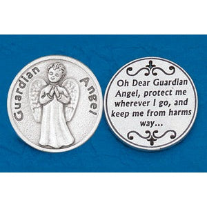 25-Pack - Religious Coin Token - Guardian Angel- Keep me from harms way-