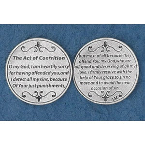 25-Pack - Religious Coin Token - The Act of Contrition