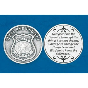 Religious Coin Token Policeman's Serenity Prayer Serve and Protect