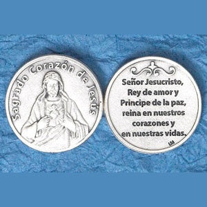 25-Pack - Silver Plated Token - Spanish Sagrado Corazon de Jesus