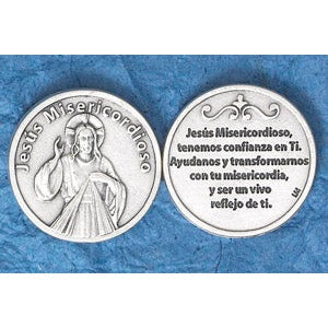 25-Pack - Silver Plated Token - Spanish Jesus Misericordioso