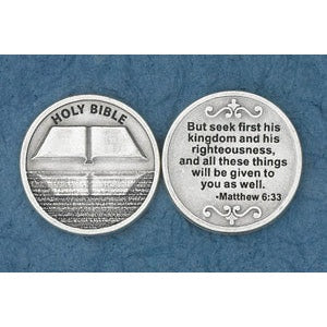 25-Pack - But Seek First His Kingdom (Matthew 6:33) - Silver Plated