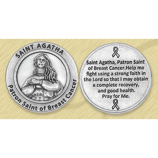 Bulk Healing Saint - St Agatha Pocket Token