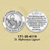 25-Pack - Healing Saints Tokens - Saint Alphonsus Ligouri- patron saint of Arthritis - Silver Plated