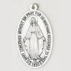 3-1/2" Miraculous Medal - Oxidized Metal