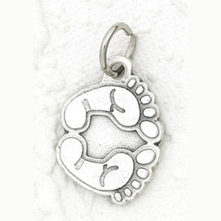25-Pack - Footprints Charm- Silver Plated