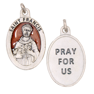 Bulk Brown Enamel Saint Francis Medal